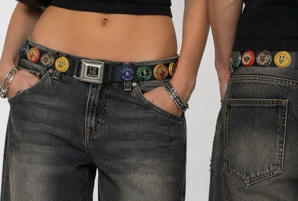 Vtg 90s Y2K Soda Pop Bottle Can Seat Belt Buckle Rubber Adjustable Small Unisex